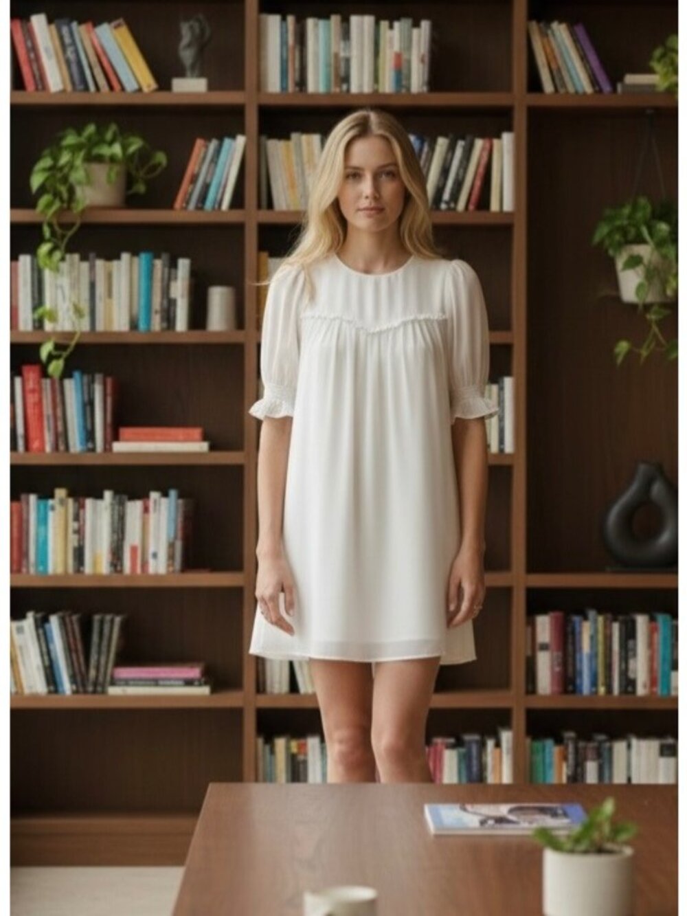Reformation Conrad Mini Dress 12 Ivory Short Sleeve